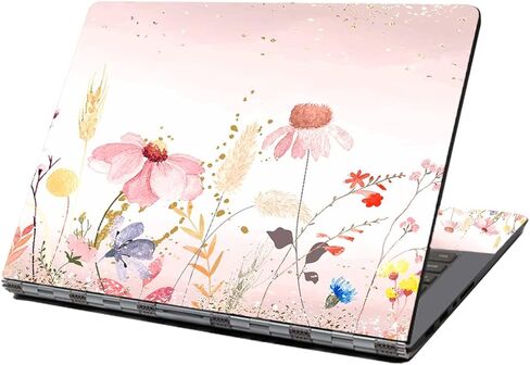 Laptop Skin Sticker Decal,12" 13" 13.3" 14" 15" 15.4" 15.6 inch Personalized Laptop Vinyl Skin Sticker Cover Art Decal Universal Protector Notebook PC Cover Case (Beautiful Floral) in Kuwait