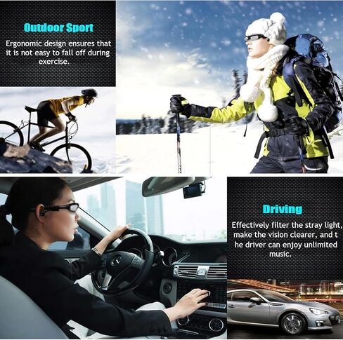 نظارة شمسية بتقنية بلوتوث، سماعات شمسية في او في سي اي جي Music متوافقة مع الاستماع للموسيقى واجراء المكالمات الهاتفية مع عدسات امان للحماية المستقطبة، تصميم رياضي للجنسين لجميع الهواتف الذكية in Kuwait