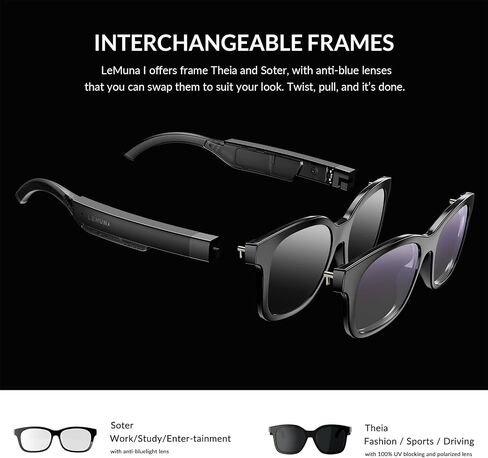 LeMuna Smart Glasses, Bluetooth Audio Sunglasses, Open Ear Glasses Clear Quality Call & Music, Comfort fit for Golf Driving Travel Fishing in Saudi Arabia