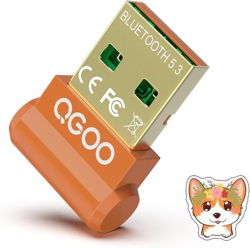 USB Bluetooth Adapter for PC - QGOO Bluetooth Dongle 5.3 EDR, Wireless Bluetooth Receiver for Desktop Computer Laptop Bluetooth Windows 8.1/10/11（orange-057） in Saudi Arabia