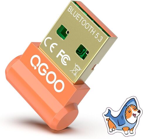 USB Bluetooth Adapter for PC - QGOO Bluetooth Dongle 5.3 EDR, Wireless Bluetooth Receiver for Desktop Computer Laptop Bluetooth Windows 8.1/10/11（orange-011） in Saudi Arabia