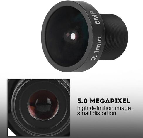 2.1mm Lens for Security CCTV Surveillance Camera, M12 Threaded Mount 5MP 180° Large Wide Angle, 1/2.5 Image Format IR Camera Lens in Saudi Arabia