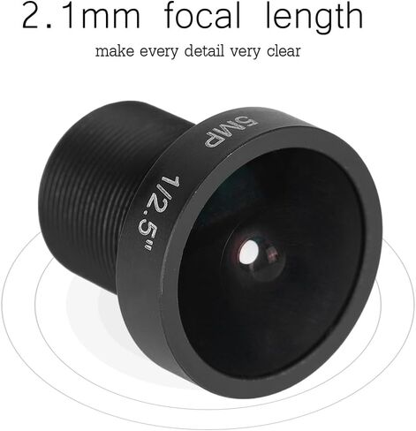 2.1mm Lens for Security CCTV Surveillance Camera, M12 Threaded Mount 5MP 180° Large Wide Angle, 1/2.5 Image Format IR Camera Lens in Saudi Arabia