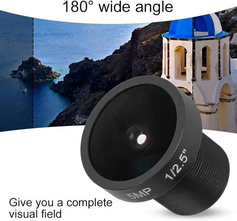 2.1mm Lens for Security CCTV Surveillance Camera, M12 Threaded Mount 5MP 180° Large Wide Angle, 1/2.5 Image Format IR Camera Lens in Saudi Arabia