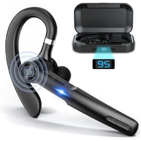 Bluetooth Headset , Bluetooth Earpiece with ENC MIC ,Trucker wireless headset with Charging Case 55Hrs playtime Bluetooth 5.3 Hands-Free Caller Voice Announce for Driving/Business（Upgrade Version) in Kuwait