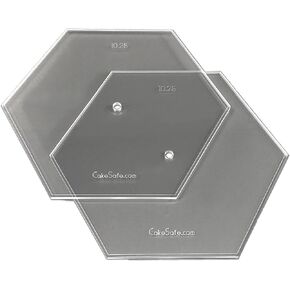 مجموعة أقراص أكريليك سداسية مقاس 10.25 بوصة من CAKESAFE - أقراص كريمة زبدة أكريليك شفافة مقاس 2-10.25 بوصة - أداة مثالية لتنعيم الصقيع على الكعك، وحجم القرص والحدود المحيطية المحفورة على جميع الأقراص in Kuwait