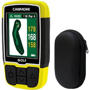 CANMORE HG200 Plus Golf GPS & Case - Easy-to-Read Color - preloaded 41,000 Course map - exact shape of The Green and The Fairway - Water Resistant