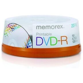 Memorex DVD-R 16x 4.7GB 20 Pack Spindle Printable
