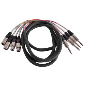 الصوت الزلزالي SATXSW-4x10 2-قناة 10 أقدام إدراج ثعبان كابل 4 TRS إلى 2 XLR ذكر و 2 XLR أنثى