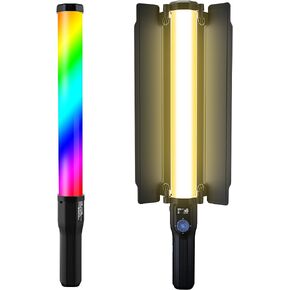 VILTROX RGB LED عصا إضاءة فيديو، عصا إضاءة محمولة مع حامل ضوء تصوير فوتوغرافي، خافتة للضوء 2800K-6800K+لون كامل مع بطارية مدمجة قابلة لإعادة الشحن 2500 مللي أمبير لإنتاج الفيديو ومع التحكم في التطبيق، in Kuwait