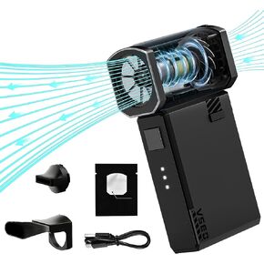 VSGO Electric Compressed Air Duster with Mouthpiece/Soft Bristle Brush/LED Lights 3 Speed for Camera Lens Cleaning,PC Computer Keyboard Cleaning,Camping,Outdoors,Car Industrial Style