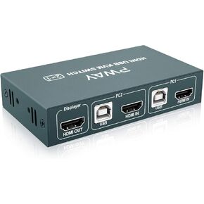 2 منفذ مربع HDMI من KVM Switch ، UHD 4K عند 30Hz & 3D & 1080P ، مع كابلين USB و2 HDMI ، متوافق مع نظام Win Vista, Win 7, Win 8. 1, Win 10, Mac OS X أو Greater, Linux, Unix وغيرها in Kuwait