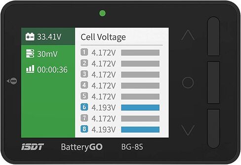 ISDT BattGo BG-8S Battery Meter，LCD Display Digital Battery Capacity Checker Battery Balancer Battery Tester for LiPo/Life/ Li-ion/NiMH/Nicd in Saudi Arabia
