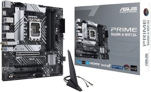 اسس لوحة ام برايم B660M-A واي فاي D4 LGA 1700 (انتل الجيل 12) mATX (PCIe 4.0، انتل واي فاي 6، DDR4، 2xM.2، شبكة LAN 1GB، DP، 2×HDMI، USB 3.2 الجيل الثاني، USB امامي 3.2 الجيل 1 نوع C، مزامنة اورا) in Saudi Arabia