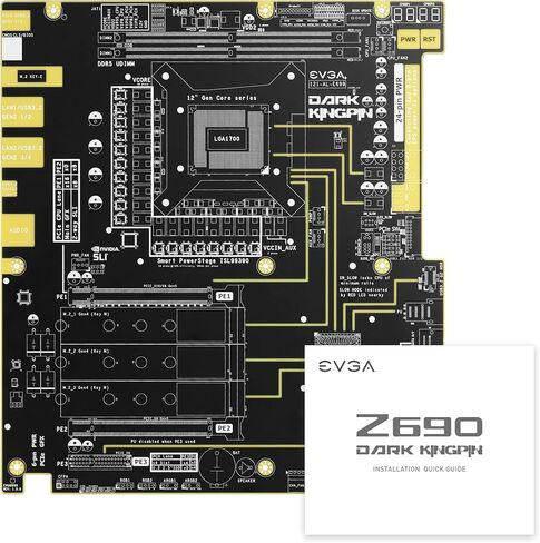 EVGA Z690 DARK K|NGP|N, 121-AL-E699-KR, LGA 1700, Intel Z690, PCIe Gen5, SATA 6Gb/s, 2.5Gb/s LAN, WiFi6E/BT5.2, USB 3.2 Gen2x2, M.2, U.2, EATX, Intel Motherboard in Saudi Arabia