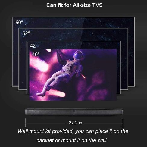 SAMTRONIC 40W Detachable TV Soundbar Speaker, 37 Inches TV Sound Bar Build in subwoofer Bluetooth Sound Bars with Stereo Audio System 3D Surround Sound Home Theater Tower TV Speaker with Remote in Kuwait