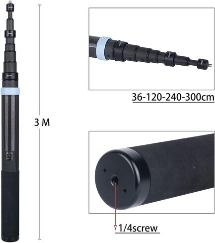 3m Carbon Fiber Extendable Floating Pole Selfie Stick Invisible Carbon Fiber Selfie Stick for Insta360 ONE X3 X2 ONE RS ONE R ONE X Accessories for GoPro Panoramic Camera Insta 360(Blue) in Kuwait