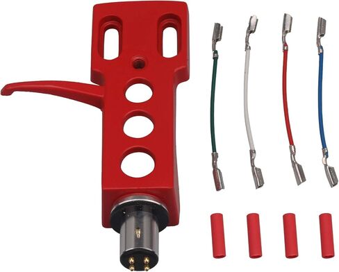 غطاء رأس Mxfans Red Phonograph Cartridge Head H-4 مع 4 أسلاك in Saudi Arabia