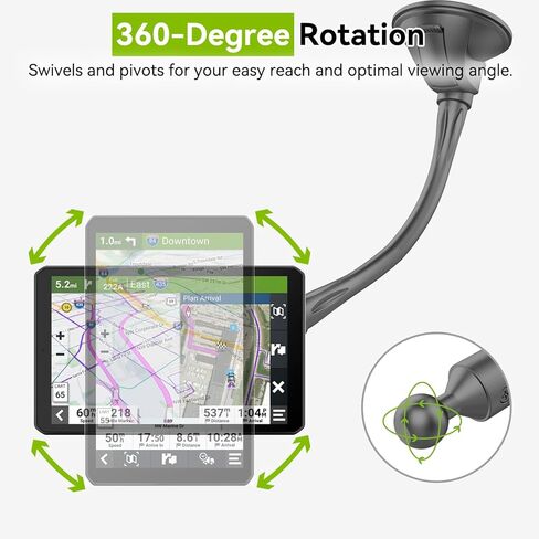 Aoxuantec for Garmin GPS Car Mount Upgraded [Adjutable Long Arm] Replacement Suction Cup Holder Dashboard Windshield Mount Compatible with Garmin Nuvi RV Dezl Drive Drivesmart Driveassist DriveLuxe in Kuwait