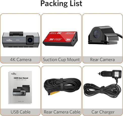 2K Front and 1080P Rear Dash Cam, Dual Dashboard Camera for Cars, 3" Display, 170° Wide Angle Video Recorder, Night Vision, WDR, Parking Mode, G-Sensor, Parking Monitor in Saudi Arabia