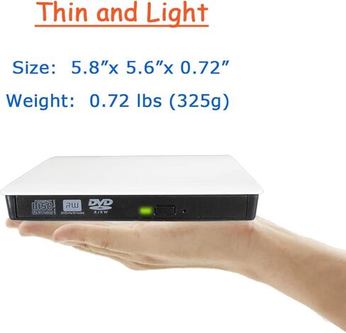 محرك أقراص DVD خارجي USB 3.0 وUSB-C 2in1 لجهاز Asus ZenBook Pro Duo 13 14 15 S13 Flip S UX581 UX333 UX330UA UX333FA UX370UA كمبيوتر محمول فائق النحافة، طبقة مزدوجة 8X DVD RW DL 24X CD-R ناسخ in Kuwait