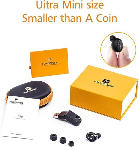FOCUSPOWER F10 Mini Bluetooth Earbud Smallest Wireless Invisible Headphone with 6 Hour Playtime Car Headset with Mic for iPhone and Android Smart Phones(One Pcs) in Saudi Arabia