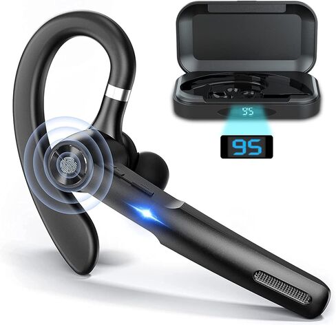 Bluetooth Headset , Bluetooth Earpiece with ENC MIC ,Trucker wireless headset with Charging Case 55Hrs playtime Bluetooth 5.3 Hands-Free Caller Voice Announce for Driving/Business（Upgrade Version) in Saudi Arabia
