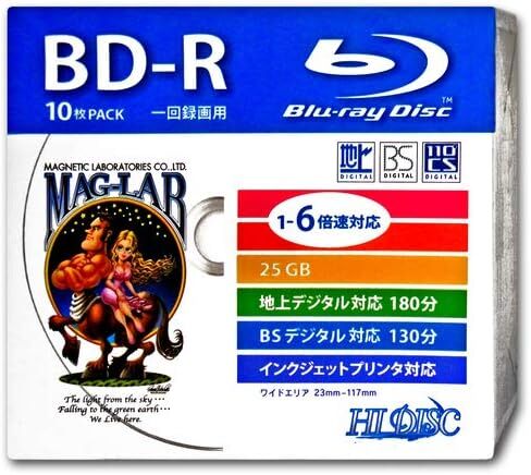 HI-DISC BD-R HDBD-R6X10SC (1 Time Recording, 130 Minutes, 25 GB, 1-6x, 10 Sheets) in Saudi Arabia