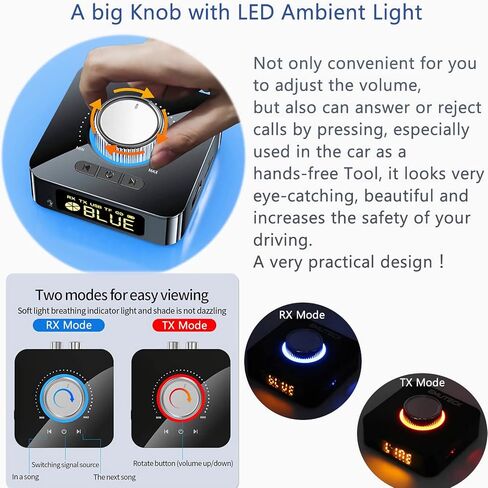 محول صوت بلوتوث 5.0 من EMUTECK، مستقبل إرسال لاسلكي 5 في 1 لتلفزيون السيارة CD PC المنزلي ستيريو، USB إلى AUX 3.5 مم RCA، جهاز إرسال مشغل MP3 لبطاقة SD الصغيرة لمكبرات الصوت in Kuwait