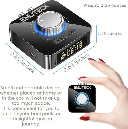 محول صوت بلوتوث 5.0 من EMUTECK، مستقبل إرسال لاسلكي 5 في 1 لتلفزيون السيارة CD PC المنزلي ستيريو، USB إلى AUX 3.5 مم RCA، جهاز إرسال مشغل MP3 لبطاقة SD الصغيرة لمكبرات الصوت in Kuwait