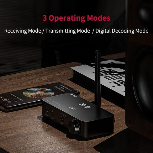 فيو جهاز استقبال بلوتوث BTA30PRO محمول ستيريو لاسلكي عالي الدقة aptX/LDAC DSD256 بصري/محوري/خط مخرج للكمبيوتر/التلفزيون/مكبر الصوت/الصوت المنزلي in Kuwait