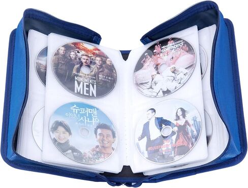 CD/DVD Case Holder, 128 Capacity CD VCD Media Wallet, Storage, Holder, Booklet, Organizer (Silver) in Kuwait