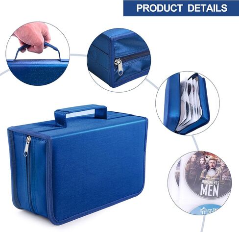 CD/DVD Case Holder, 128 Capacity CD VCD Media Wallet, Storage, Holder, Booklet, Organizer (Silver) in Kuwait