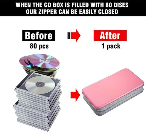 CD Case Wallet, 80 Capacity DVD VCD Media Blu-ray Case Wallet Holder Storage Organizer (Black) in Saudi Arabia