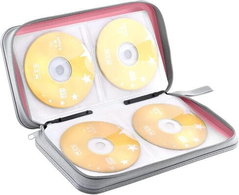 CD Case Wallet, 80 Capacity DVD VCD Media Blu-ray Case Wallet Holder Storage Organizer (Black) in Saudi Arabia