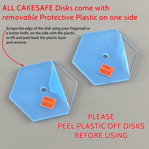 مجموعة أقراص أكريليك سداسية مقاس 10.25 بوصة من CAKESAFE - أقراص كريمة زبدة أكريليك شفافة مقاس 2-10.25 بوصة - أداة مثالية لتنعيم الصقيع على الكعك، وحجم القرص والحدود المحيطية المحفورة على جميع الأقراص in Kuwait