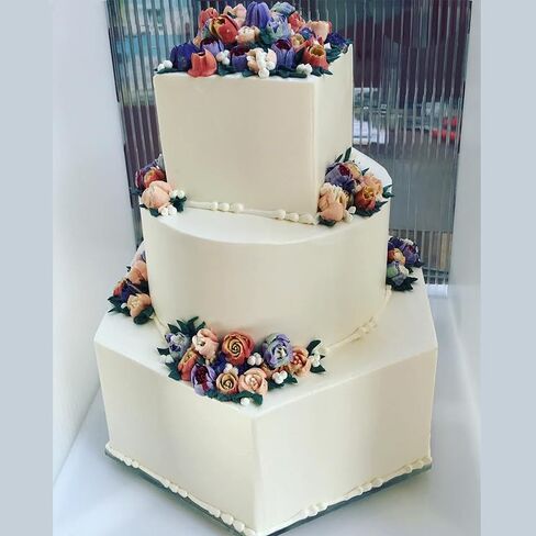 مجموعة أقراص أكريليك سداسية مقاس 10.25 بوصة من CAKESAFE - أقراص كريمة زبدة أكريليك شفافة مقاس 2-10.25 بوصة - أداة مثالية لتنعيم الصقيع على الكعك، وحجم القرص والحدود المحيطية المحفورة على جميع الأقراص in Kuwait