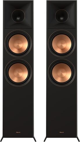 مكبر صوت Klipsch Reference Premiere RP-8000F II على الأرض مزود بمكبرات صوت سيراميكية مقاس 8 بوصات باللون الأبنوسي مع جهاز استقبال AV للشبكة المعتمد من Onkyo TX-NR6100 7.2 قناة THX in Saudi Arabia