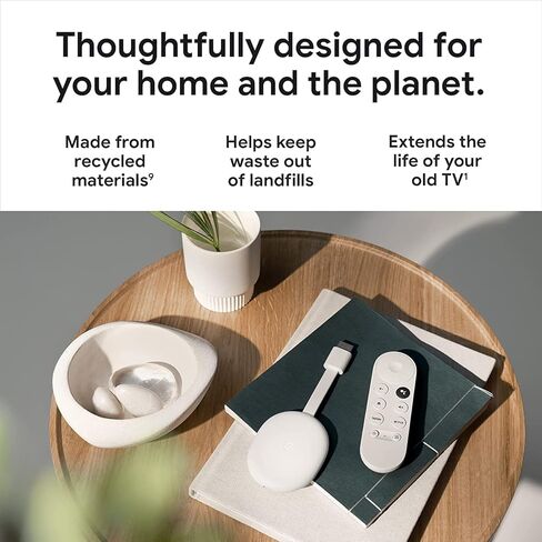 Google Chromecast - جهاز بث مع كابل HDMI وجهاز تحكم عن بعد للبحث الصوتي - بث العروض والموسيقى والصور والرياضة من الهاتف إلى التلفزيون - يتضمن قطعة قماش للتنظيف وحقيبة - إصدار HD - ثلج in Saudi Arabia