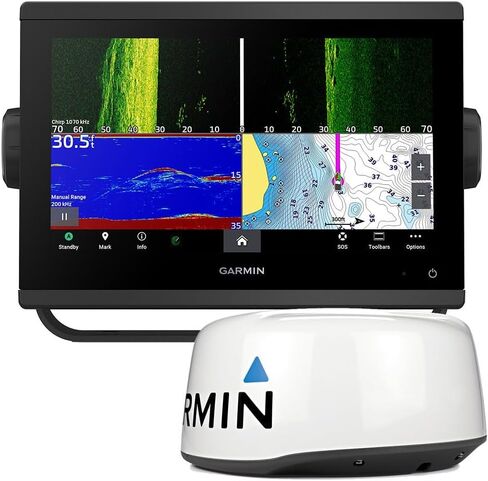 Garmin 010-02366-80 GPSMAP 943xsv مع GMR 18 HD+ Radome - 9 بوصة، Navionics، SideVü، ClearVü وTraditional Chirp in Saudi Arabia