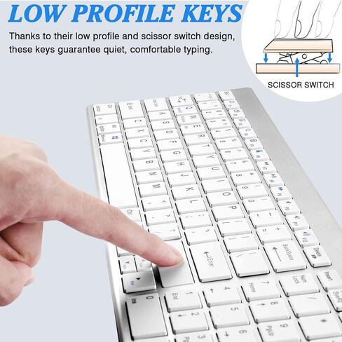 Rechargeable Wireless Keyboard Mouse, UrbanX Slim Thin Low Profile Keyboard and Mouse Combo with Numeric Keypad Silent Keys for Nokia C30 - Black in Saudi Arabia