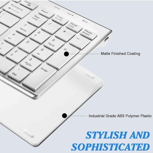 Rechargeable Wireless Keyboard Mouse, UrbanX Slim Thin Low Profile Keyboard and Mouse Combo with Numeric Keypad Silent Keys for Nokia C30 - Black in Saudi Arabia