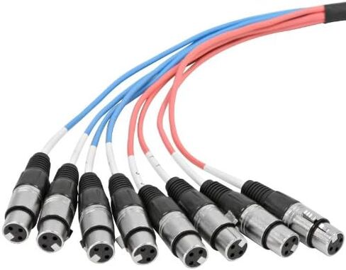 مكبرات الصوت الزلزالية 8 كابلات ثعبانية للقنوات، كابل ثعبان XLR أنثى إلى ¼ بوصة TRS in Kuwait