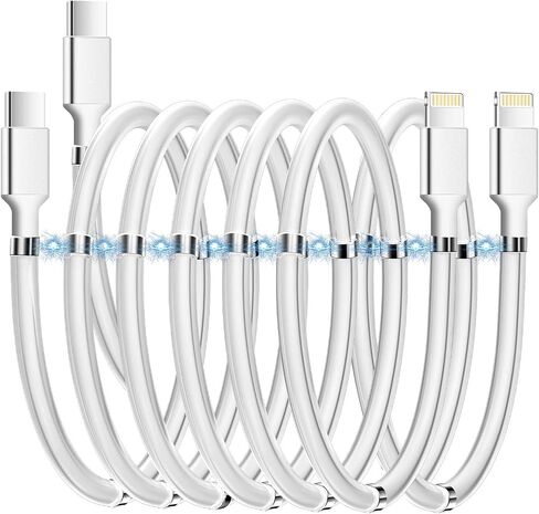 كابل AICase المغناطيسي من النوع C إلى Lightning iPhone من النوع C، كابل بيانات نانو ممتص مغناطيسي فائق التنظيم متوافق مع iPhone 14/13/12/11/Mini/Pro/Max/X/XR/8/SE، iPad Air/Pro/Mini_1 in Kuwait