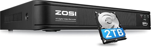 ZOSI H.265+ 5MP Lite 1080p CCTV DVR Recorder 8 Channel, Hybrid Capability 4-in-1(Analog/AHD/TVI/CVI) Surveillance DVR for Security Camera, Remote Access, Motion Detection, Alert Push(No Hard Drive) in Kuwait