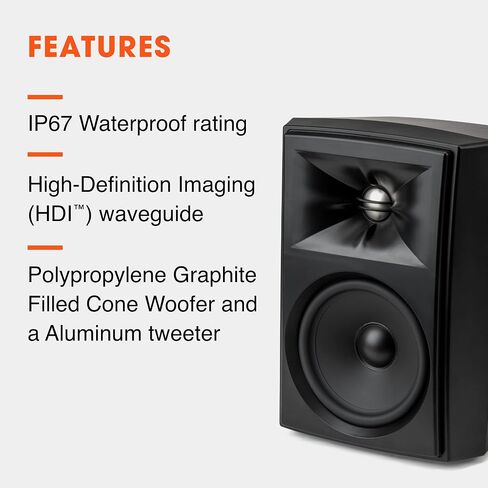 مكبر صوت JBL Stage XD-6، ثنائي الاتجاه 6.25 بوصة، داخلي/خارجي مناسب لجميع الأحوال الجوية، أسود (زوج) in Saudi Arabia