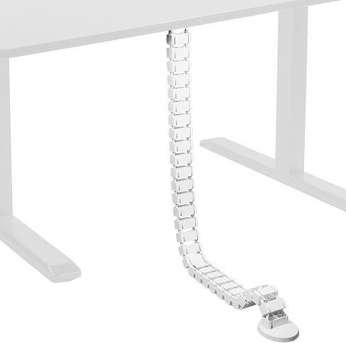 VIVO Under Desk Vertebrae Cable Management Kit, Adjustable Quad Entry Flexible Cord Organizer for Home Office, White, DESK-AC01C-W | Adjustable Quad Entry Flexible Cord Organizer for Home Office in Kuwait
