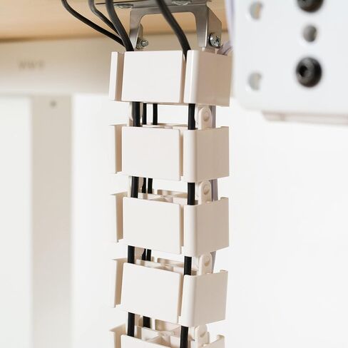 VIVO Under Desk Vertebrae Cable Management Kit, Adjustable Quad Entry Flexible Cord Organizer for Home Office, White, DESK-AC01C-W | Adjustable Quad Entry Flexible Cord Organizer for Home Office in Kuwait