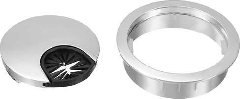 YOKIVE 4Pcs Desk Cable Hole Cover, Zinc Alloy Cord Raceway Great for Office, Home, Daily Use (50mm, Bright Silver) in Kuwait