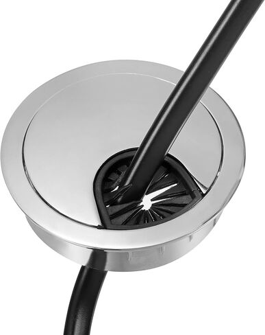 YOKIVE 4Pcs Desk Cable Hole Cover, Zinc Alloy Cord Raceway Great for Office, Home, Daily Use (50mm, Bright Silver) in Kuwait